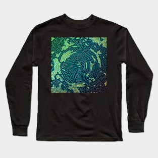 Dark Green Blue Maze Labyrinth to get Lost in. Long Sleeve T-Shirt